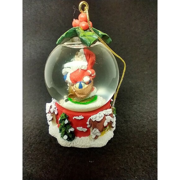Water Snow Globe Santa & Toy Sack & Tree Ornament Glass * New In Box * - Picture 3 of 6